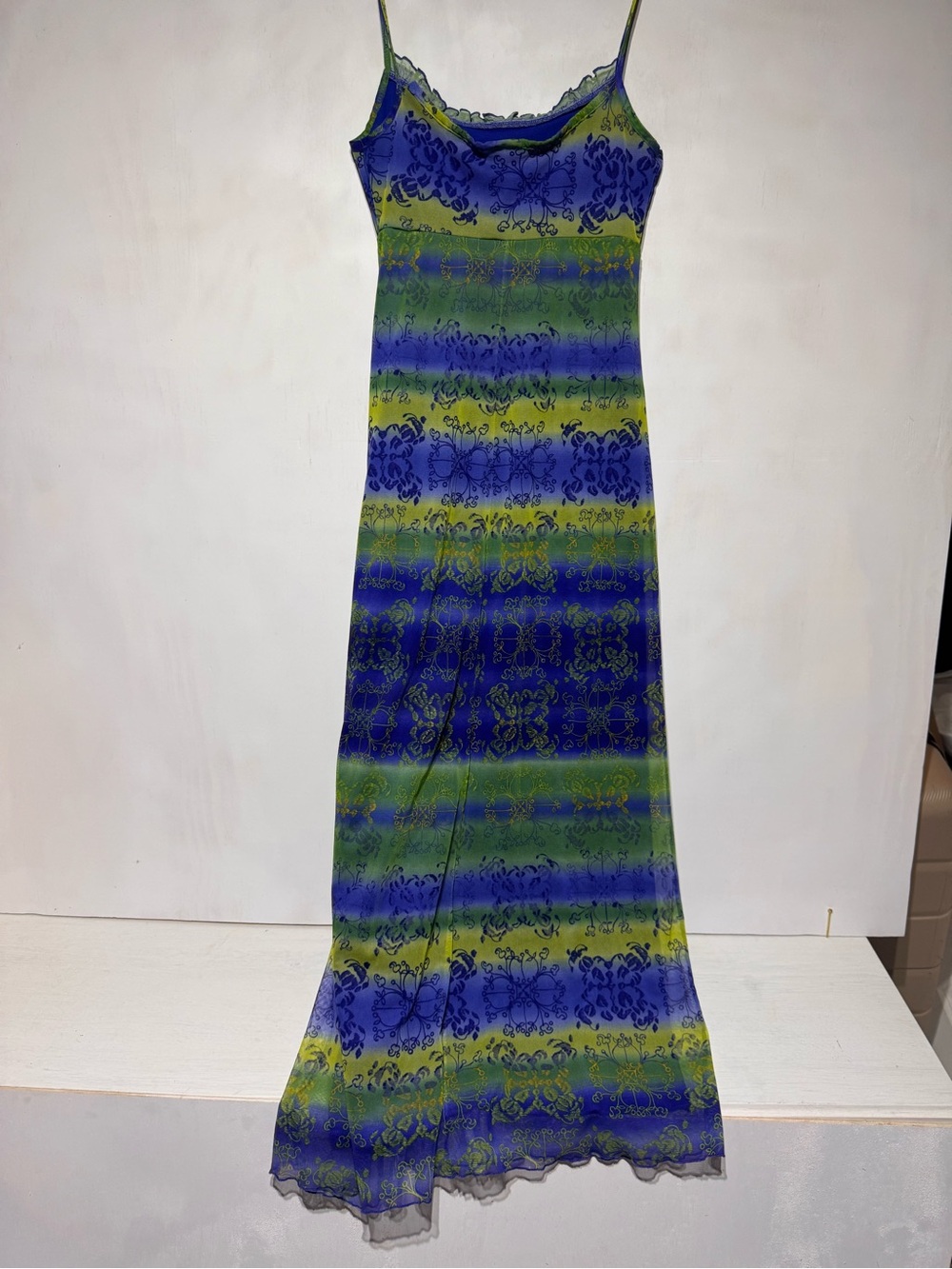California Concept Y2K Blue & Green Whimsy Dress - Picture 7 of 9